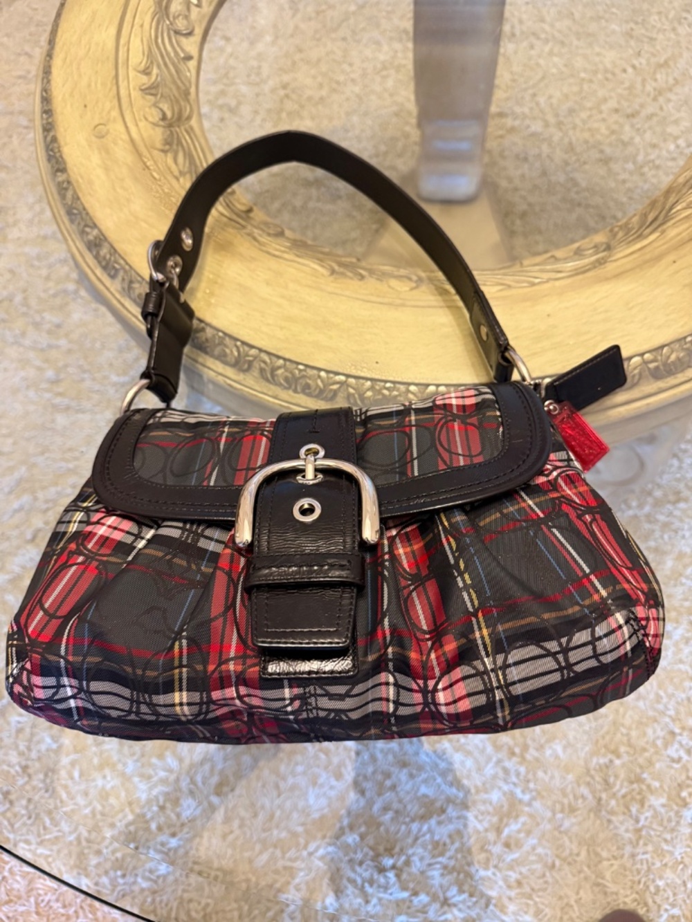 Coach Soho Tartan Plaid Signature C Shoulder Bag Double Hang Tags F15485 - Picture 3 of 13